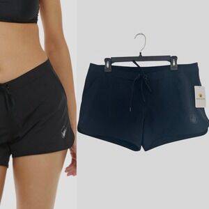 NWT Body Glove Womens Black Beach Vapor Boardshort Shorts Swim Drawstring L